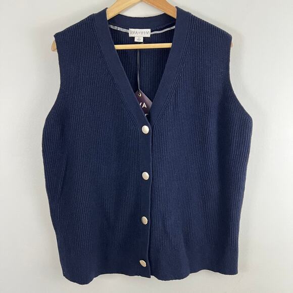 AVA & Viv Sweater Vest Blue Women Size 1X NEW - Picture 1 of 9